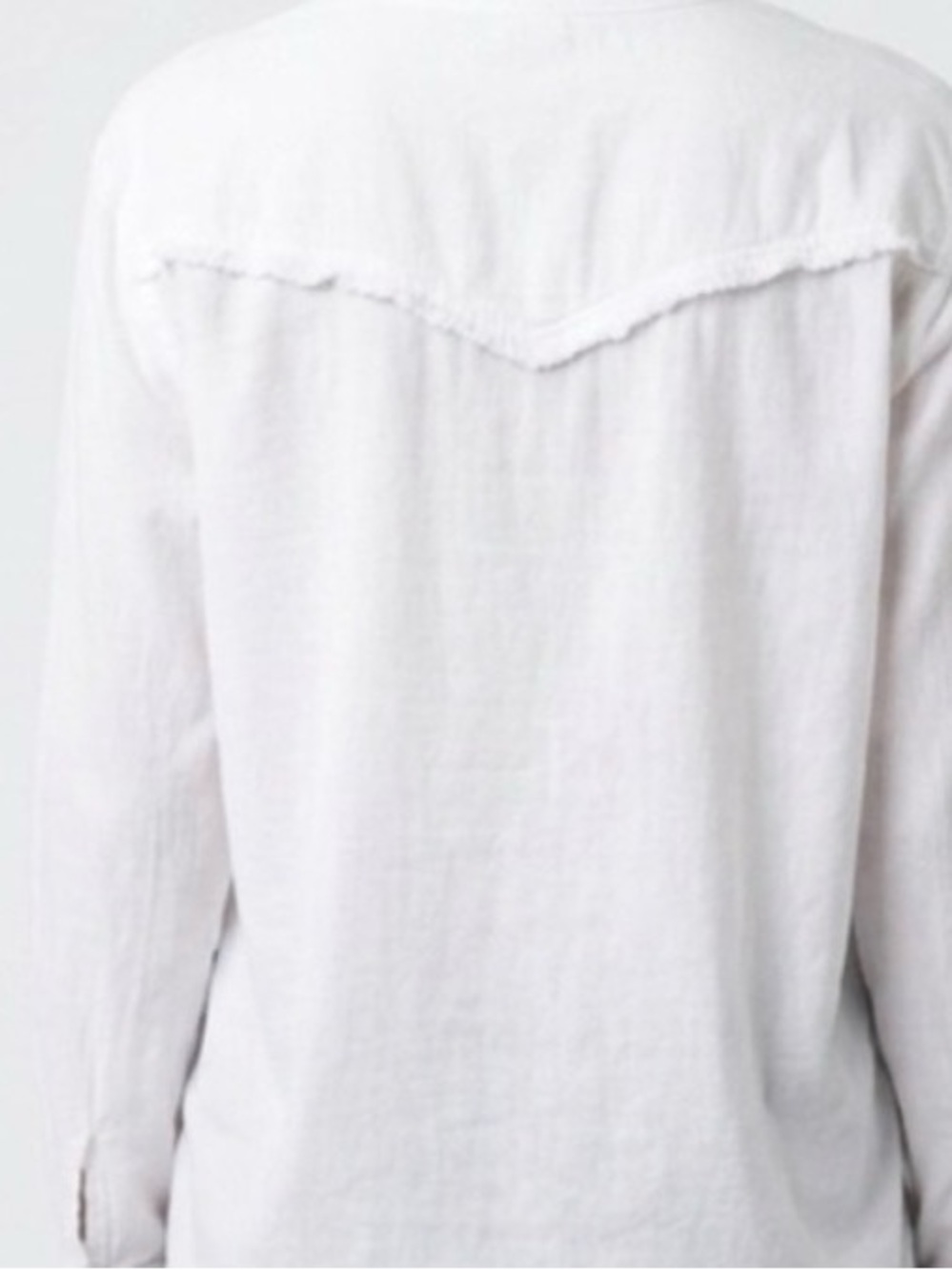 cloth & stone White Button-Down Shirt with Frayed Hem - Picture 2 of 3